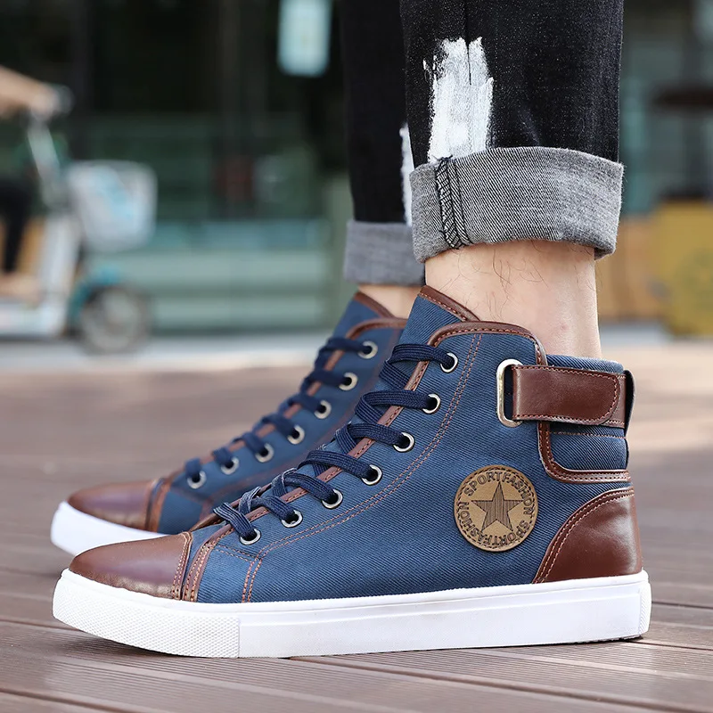 Koovan Men's Canvas Sneakers 2018 Simple Versatile Large Size 47 High Top Men's Shoes Lovers Casual Shoes Boots for boys male Koovan Men's Canvas Sneakers 2018 Simple Versatile Large Size 47 High Top Men's Shoes Lovers Casual Shoes Boots for boys male