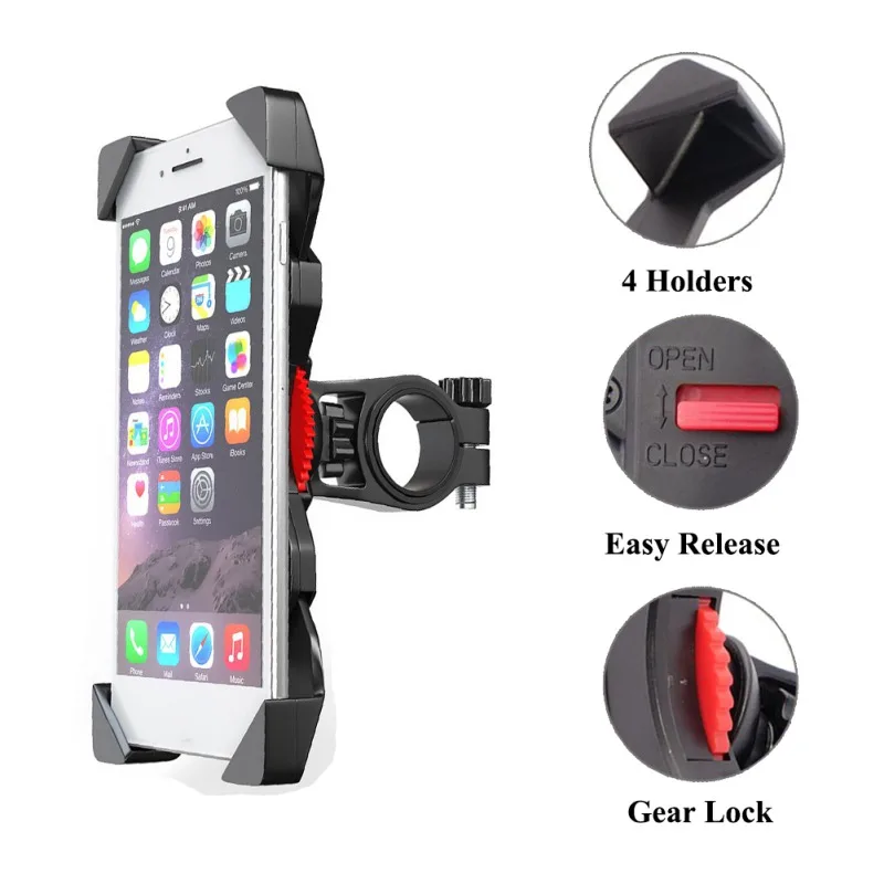 

Upgrade Bicycle Phone Holder Stand Universal Mobile Phone Holder Bike Handlebar Clip GPS Mount Bracket For iPhone Samsung