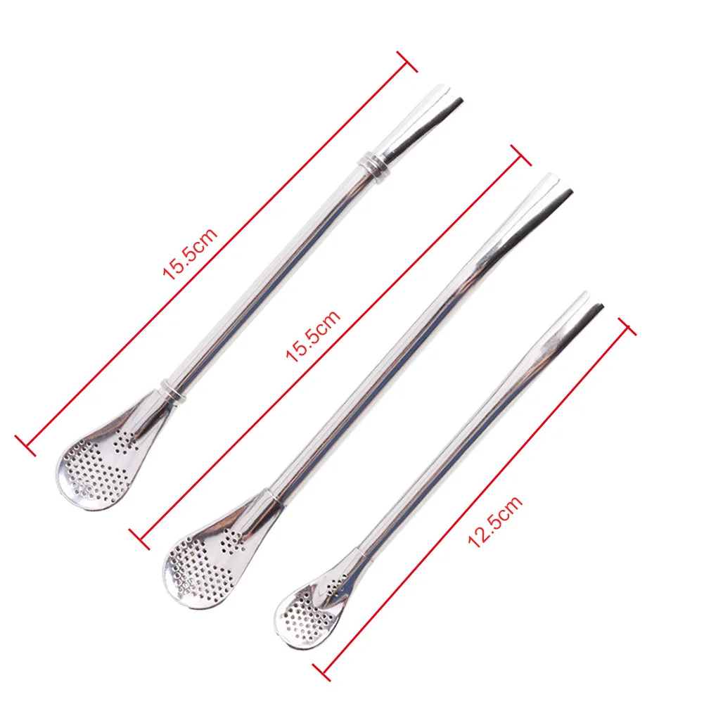 

Straw Spoon Filter Stainless Steel Multifunction Tea Strainer Bombilla For Drinking Coffee GQ999