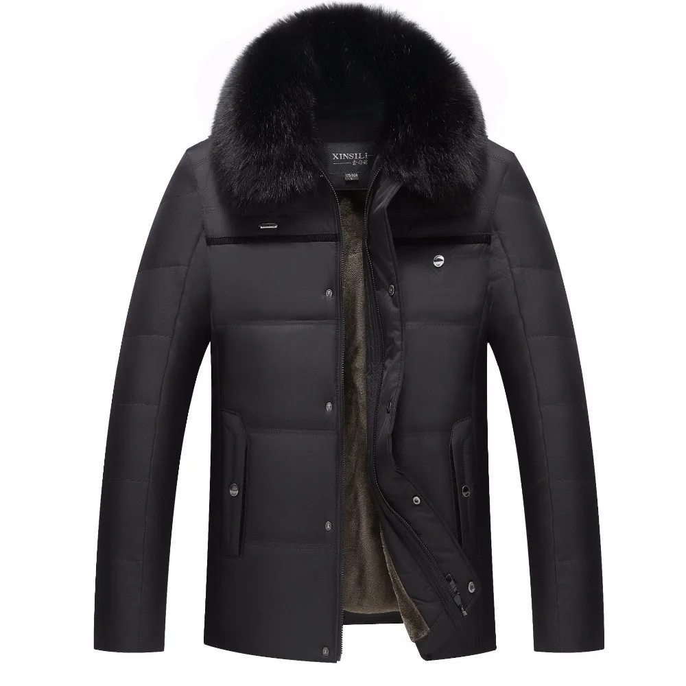 Plus size 4XL Men Jackets Winter Thick Warm Fur Collar Coats Male Fashion Windproof Parkas Men's