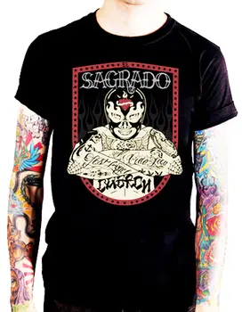 

2019 New Mens T Shirts [SAGRADO] T-SHIRT ROCKABILLY LUCHA LIBRA BOXER TATTOO INK L Tops Tshirt Homme