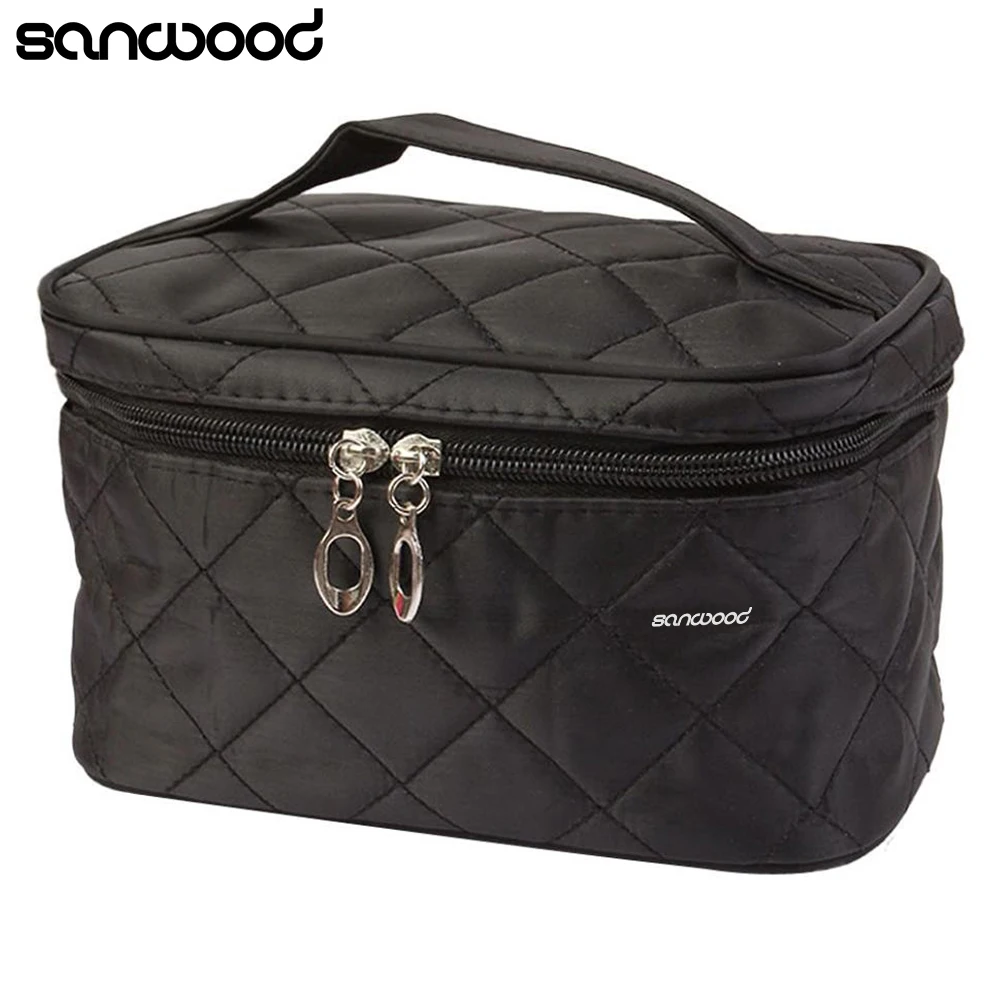 

Fashion Large Cosmetic Bag Travel Makeup Organizer Rhombus Pattern Case Holder
