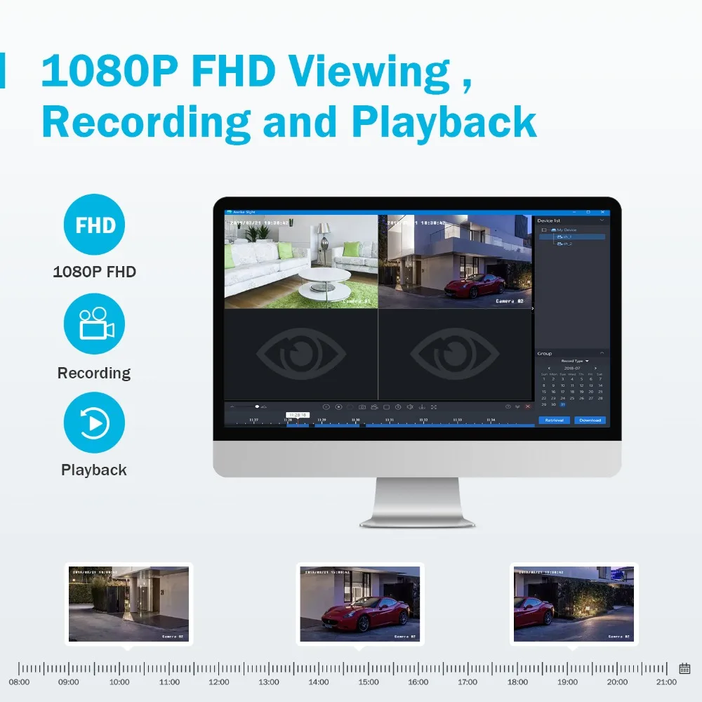 ANNKE 1080P Wifi Мини Видео Аудио уличная ip-камера NVR комплект Wi-Fi 2шт 2МП ip-камера двухсторонняя аудио PIR домашний комплект системы видеонаблюдения
