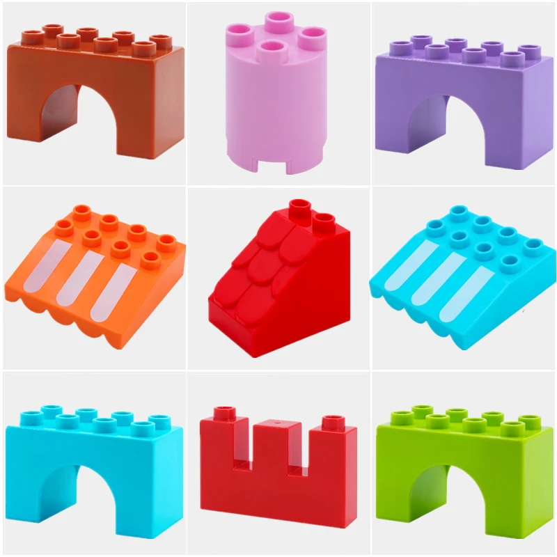

Large Particle Building Blocks Accessories Canopy Arch Cylinder Bulk Spare Parts Compatible With Duploed Toys For Baby kids Gift