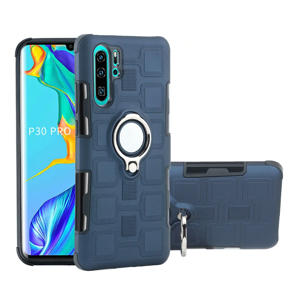 

2 in 1 Case Anti-knock Case Kickstand Case Invisible Finger Ring Cover Case for Huawei P30 P30Pro Mate20 Mate20pro P20