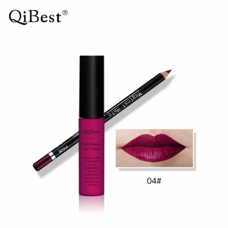 

Brand Lasting Matte Lip Gloss 16 Colors Red Velvet Waterproof Liquid Lipstick Lipgloss Matte Lips Makeup With Lip Liner Pencil