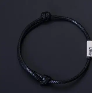 925 пробы серебряные винтажные женские и мужские ювелирные изделия форзац пара браслет для женщин браслеты и браслеты китайский стиль - Окраска металла: Black rope