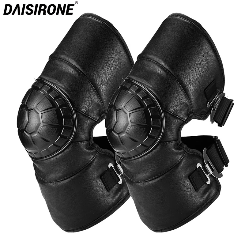 PU Leather Motorcycle Knee Pads Motocross Knee Protector Guard Moto Knee Protector Protective Gear Motorbike Ridng