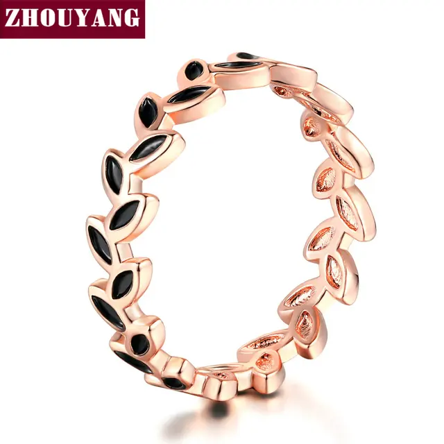 ZHOUYANG ZYR183 Oliver Leaf Anello In Oro Rosa di Colore di Alta Qualità Cristal ZHOUYANG ZYR183 Oliver Leaf Anello In Oro Rosa di Colore di Alta Qualità Cristal