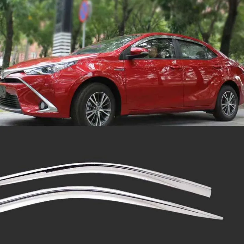 

1 Set Brand New Chrome Side Vent Sun Shade Window Visors Rain Guard Deflectors For Toyota Levin 2014-2018