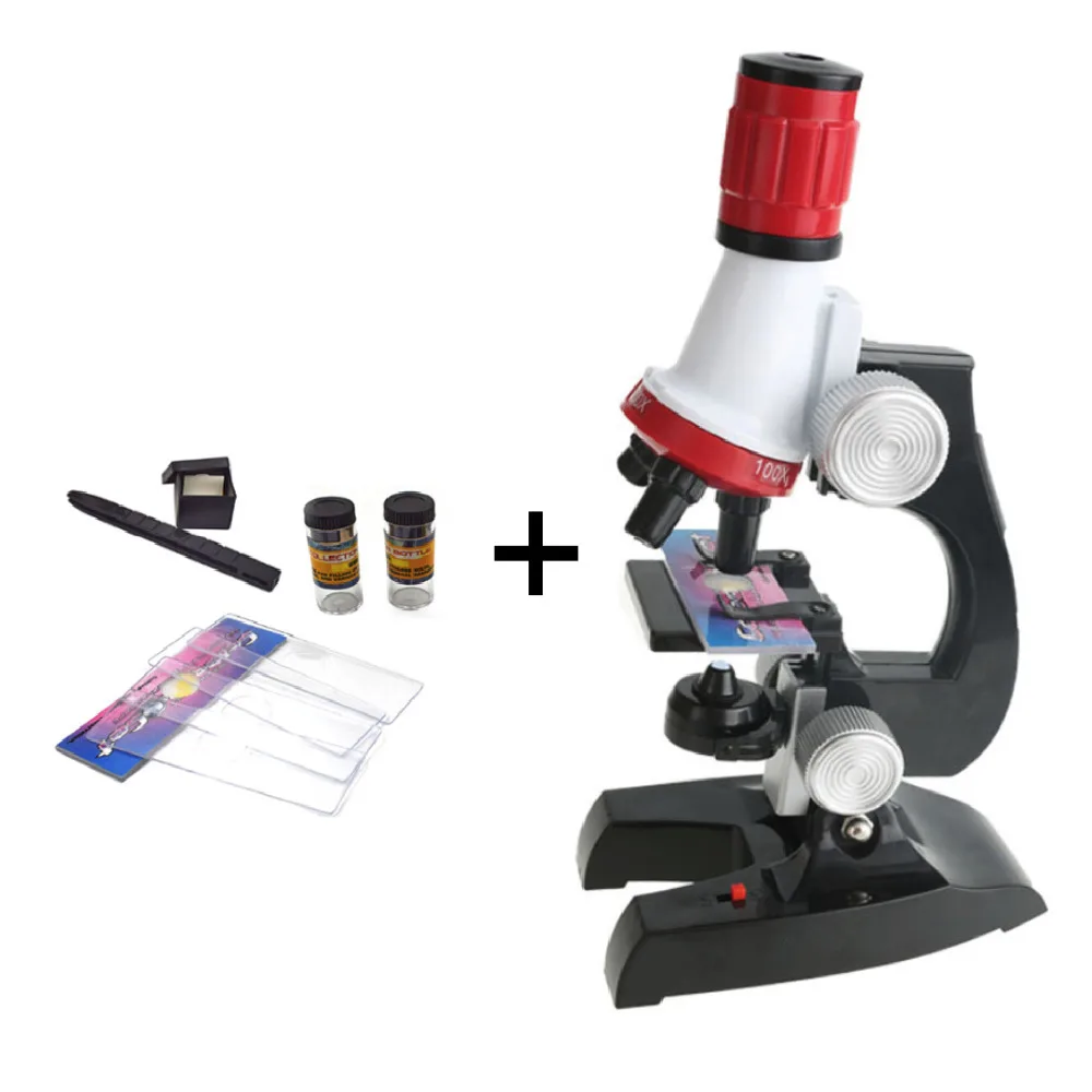 

Microscope Kit Lab LED 100X-1200X Scientific Educational Toy Gift Biological Microscope Learning Toys for Children Lab Toy