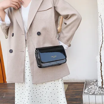

NOENNAME_NULL New Fashion Women Shoulder Bag Patent Leather Chain Handbag Ladies Crossbody Bag