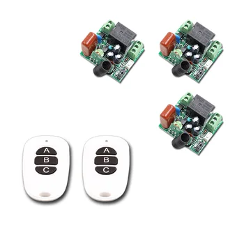 

A B C key White and Black Mini Size RF Wireless Remote Control Switch System 2Transmitters &3Receivers 315/433mhz