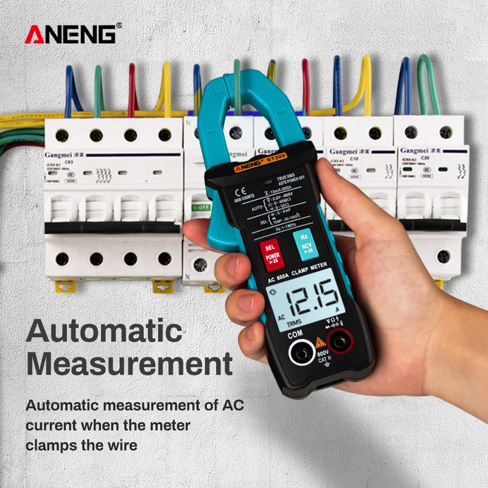 ANENG ST205 Digital Clamp Meter Analog Multimeter Current Clamp DC/AC Intelligent AUTO range meter with temperature tester