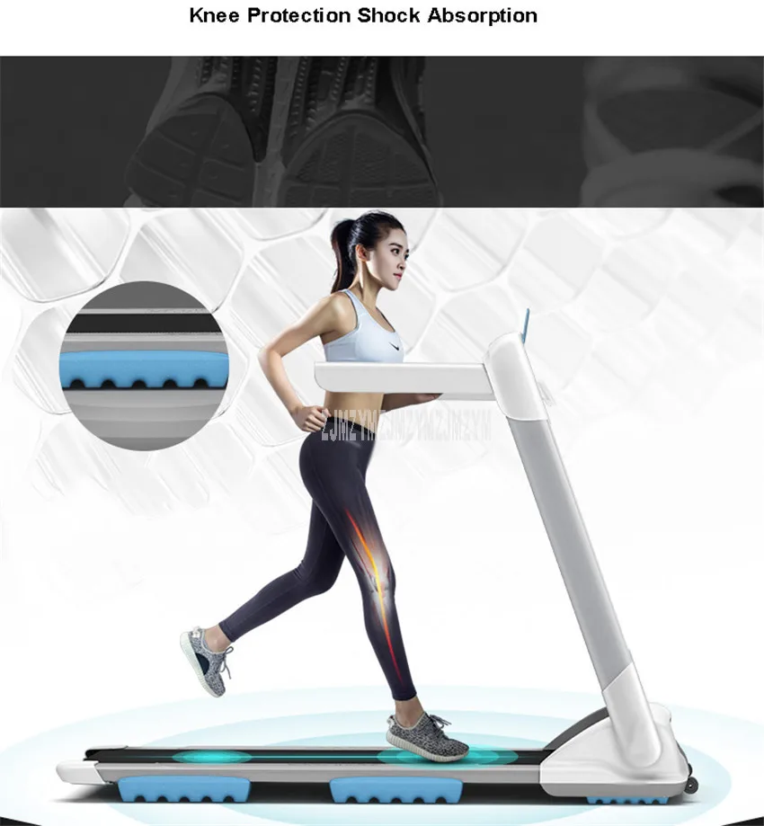 Q2 780W LED Display Intelligent Foldable Mini Treadmill Ultra-silent 43*110cm Running Belt Household Fitness Training Equipment