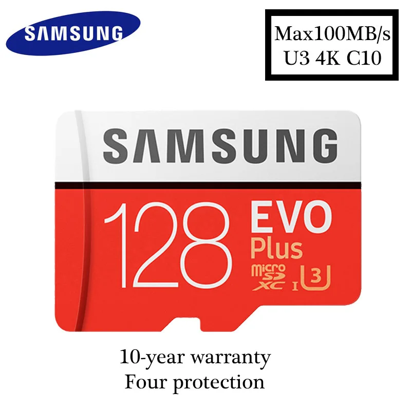 Samsung micro sd карта, 32 ГБ, 64 ГБ 128 ГБ 256 ГБ флэш-карта памяти 100 МБ/с. SDHC/SDXC Class10 UHS-I U3 4K TF карты - Емкость: SX-R-001-128G