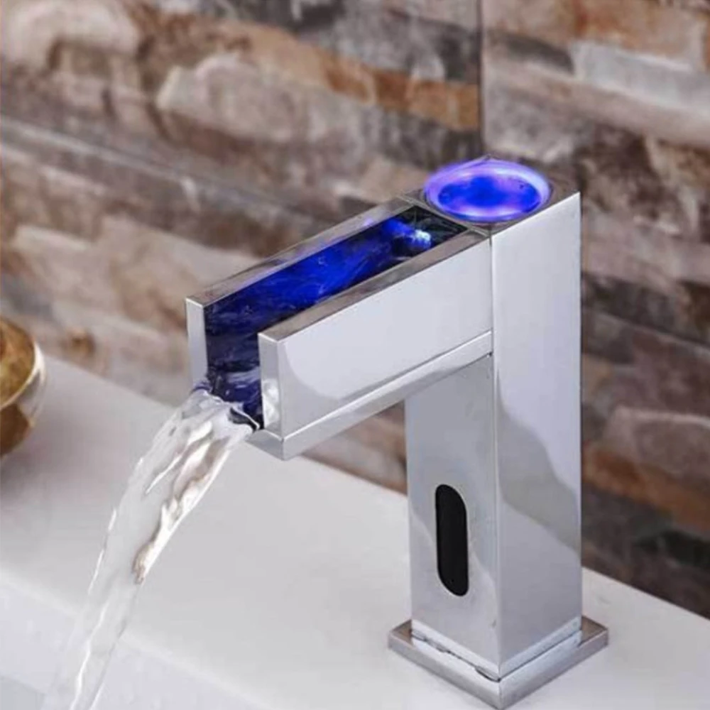 

New Hot Cold Mixer Automatic Hand Touch Tap Hot Cold Mixer Battery Power Free Sensor Faucet Bathroom Sink Basin Faucets