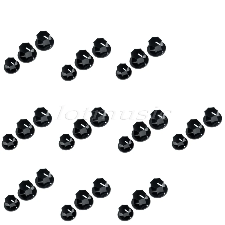 10 Sets Electric Guitar Speed Control Knobs Black For Fender Jazz Bass
