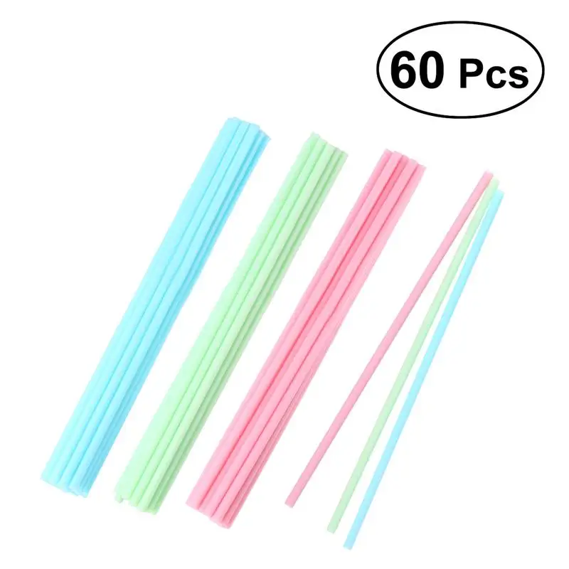 60pcs Cake Pop Sticks 15 cm Pastel Colors Kitchen Craft Plastic Handles