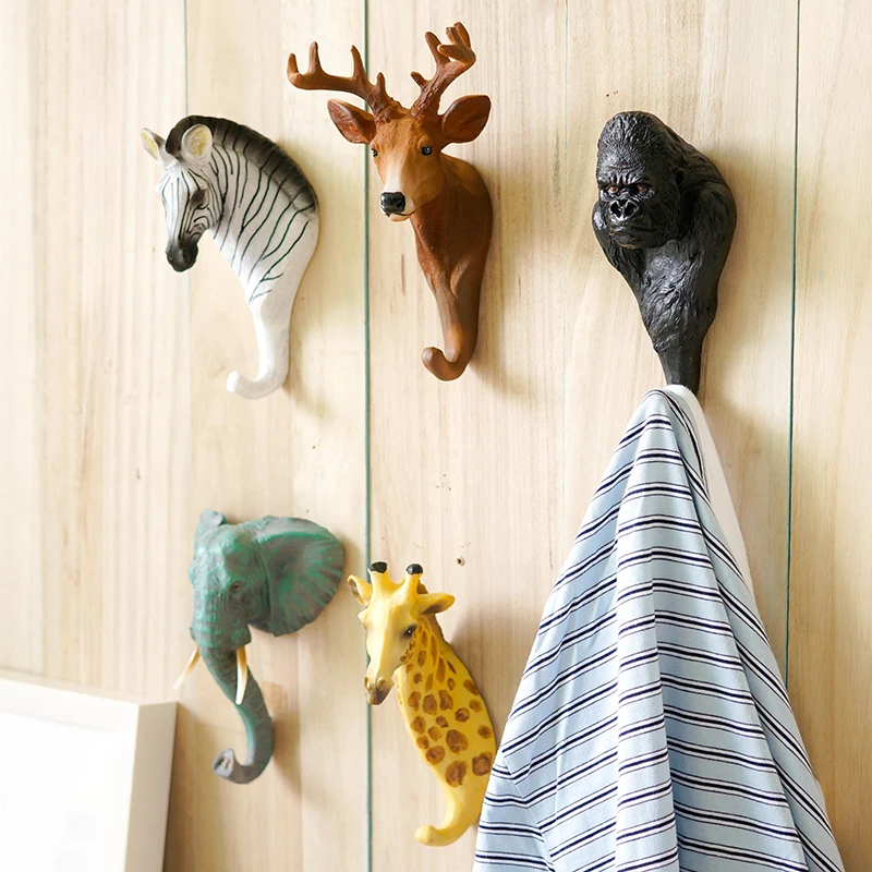 Resin Animal design decorative wall Hooks for hanging clothes Towel