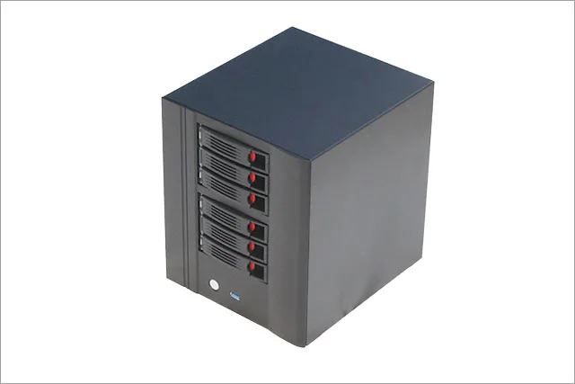 Сервер хранения Nas шасси небольшой горячей замены 6-bay ITX алюминиевая панель NVR шасси