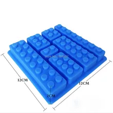Силиконовая форма для льда, украшения торта, формы в форме блоков, 7 кирпичей, инструменты для мороженого, крема, ванны, силиконовая форма, форма для торта, цвет синий