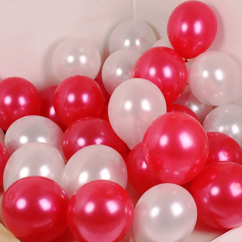 20 50 шт./лот 10 дюймов 1,5 г разноцветные жемчужные золотые белые латексные надувные шары для праздника свадебные украшения с днем рождения - Цвет: red white
