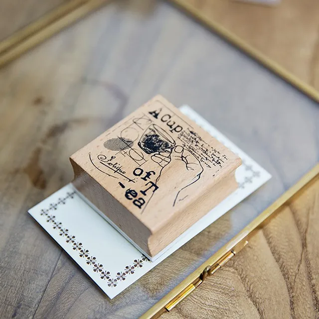 Aesthetic movement wood stamp DIY wooden rubber stamps for scrapbooking