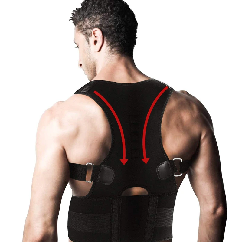 Spine Back Braces Support Belt Shoulder Magnetic Posture Corrector Therapy Straight | Спорт и развлечения