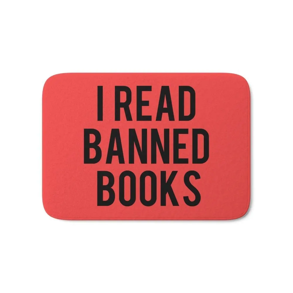 

I Read Banned Books - Red B/G Bath Mat 17" x 24"