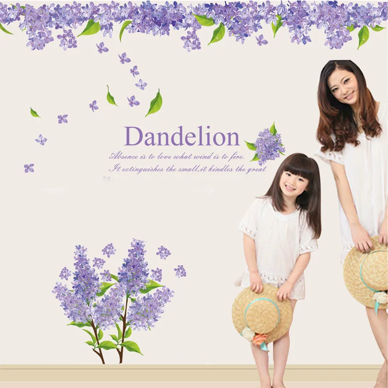 

Provence Lavender Wall Stickers Vinyl DIY Lavender Wall decals For Living room bedroom Sofa background wall Girls Room Decor