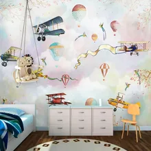  Cartoon style hot air balloon children wallpaper sofa TV backdrop Non-Woven wallpapers Custom 3D Photo Wallpaper For Kids Room
