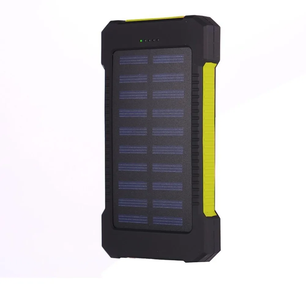 Портативный внешний аккумулятор 10000 мАч, сменный внешний аккумулятор на солнечной батарее, водонепроницаемый внешний аккумулятор, внешний аккумулятор с двумя usb-портами, зарядное устройство для Xiaomi