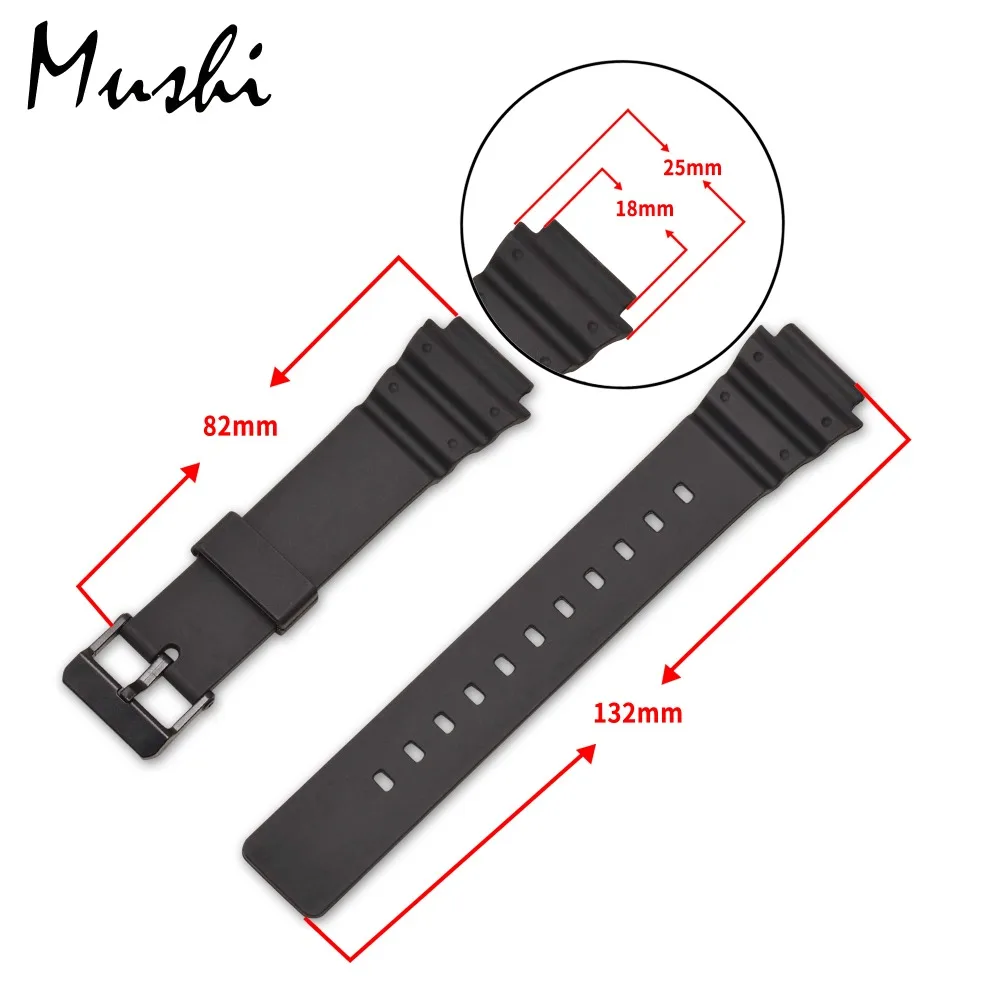 Часы MS ремешок для Casio MRW 200H черный мужской часов с пряжкой чехол + инструмент|strap for