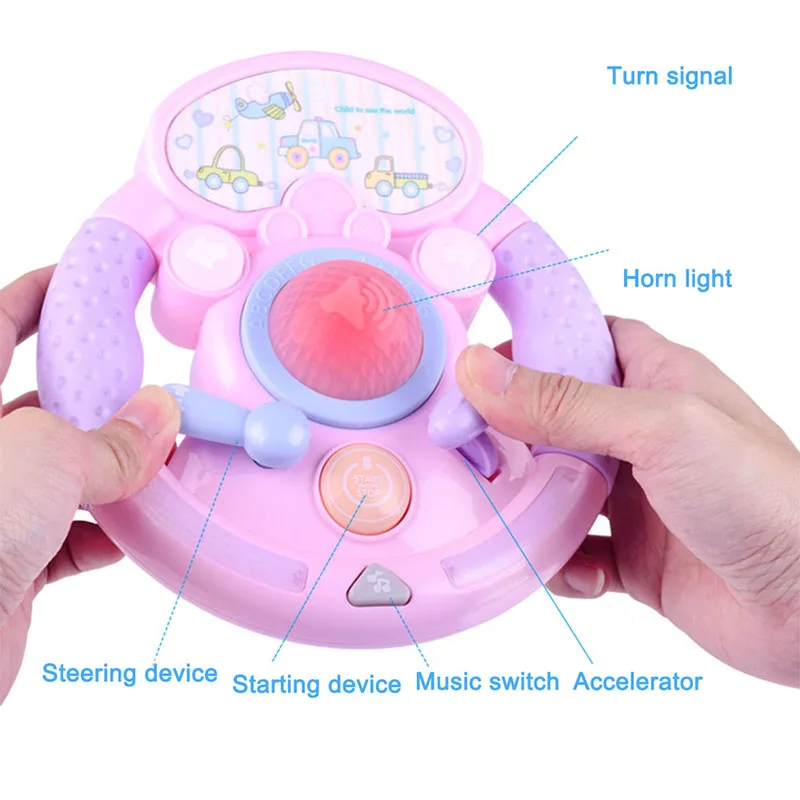 Детски ребенок раннего обучающее фортепиано игрушка для развитие детей Музыкальный обучающий инструмент руль мигает подарки