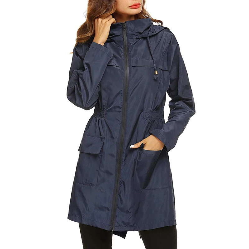

Laamei 2019 Women Waterproof Packable Hooded Jacket Outdoor Hiking Clothes Lightweight Raincoat For Women