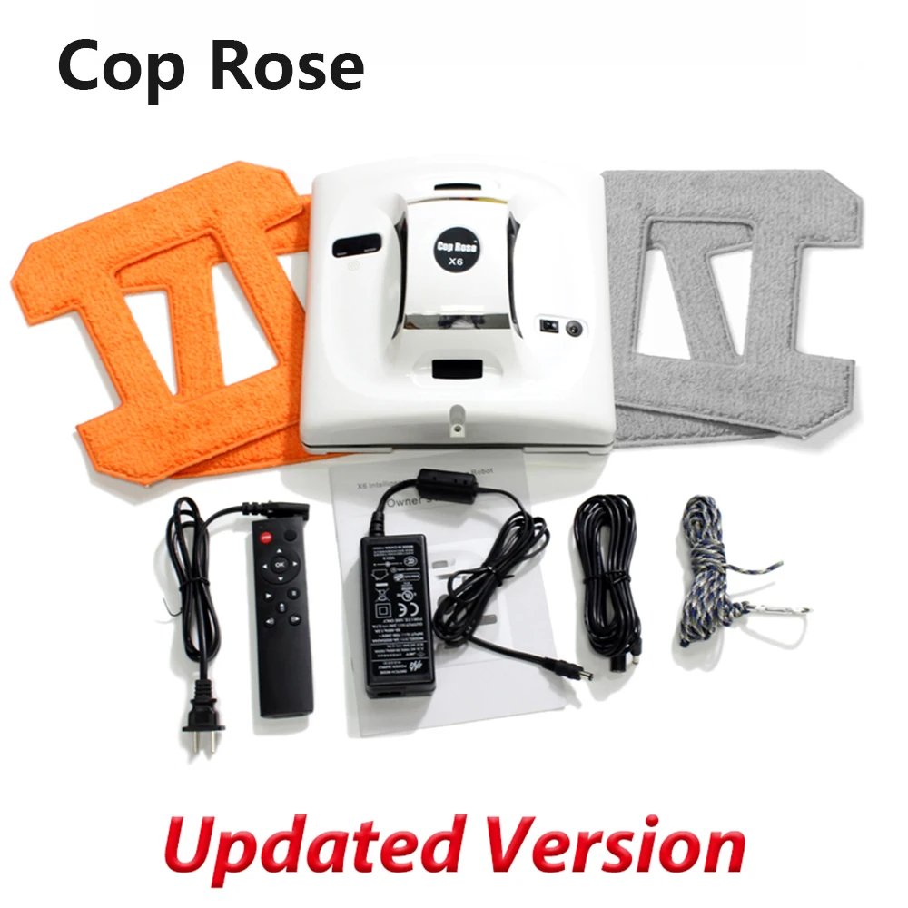 Tanie COP ROSE X6 automatyczne okno robot czyszczący, inteligentna podkładka, pilot zdalnego sterowania, chroniące przed upadkiem algorytm UPS szkło próżniowe narzędzie do czyszczenia