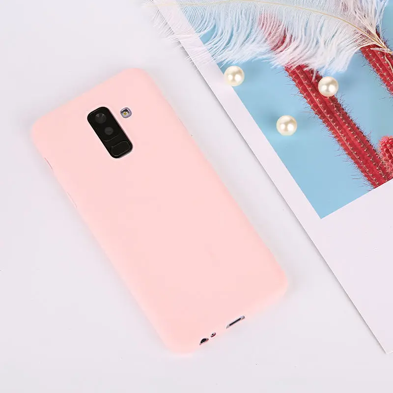 Чехлы для Samsung Galaxy A7 J4 J6 плюс J8 A6 A8 S9 S8 Plus Note 9 8 A3 A5 A7 J3 J5 J7 S7 мягкая Macaron Цвет крышка - Цвет: Pink