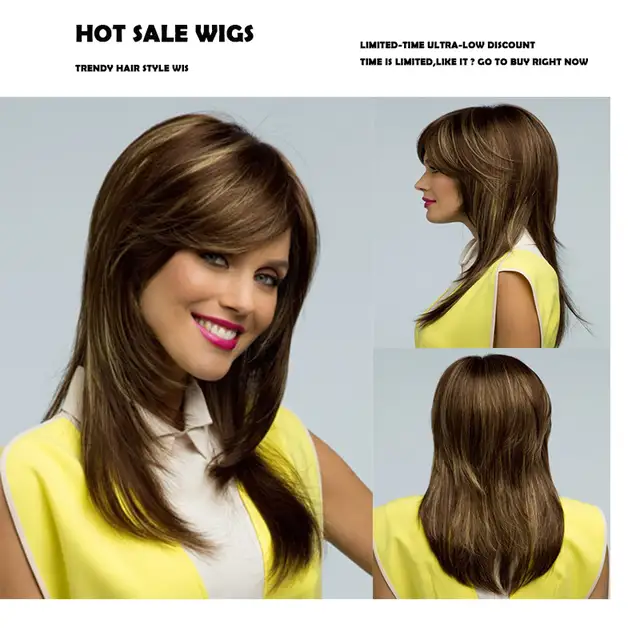 New Fashion Women Synthetic Hair Natural Wigs Can Perm Thin Fine