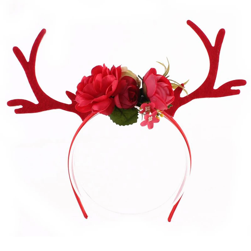 Модный маленький пятнистый Лось Рождественский рога ободок на уши DIY олень повязка для волос