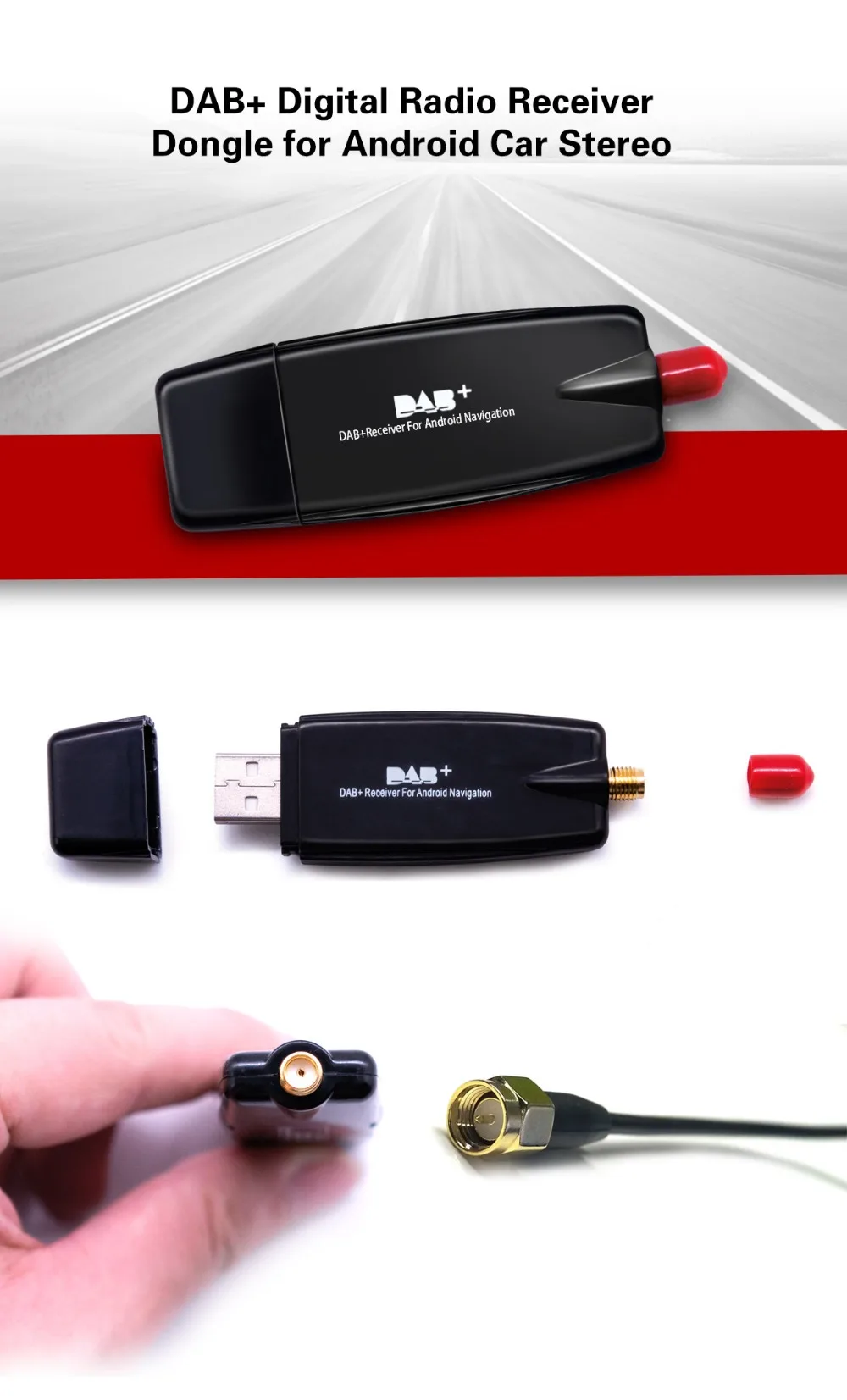 Радуясь Универсальный Автомобильный DAB+ цифровой радиоприемник ключ с USB адаптером DAB антенна для Android Авто Радио автомобильный стерео плеер