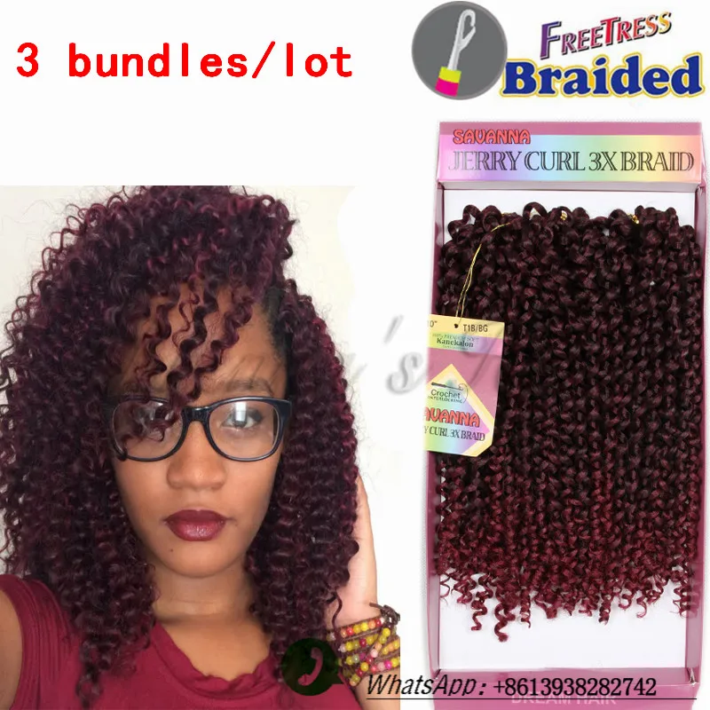 Ombre braiding hair 10inch freetress water wave hair two ...