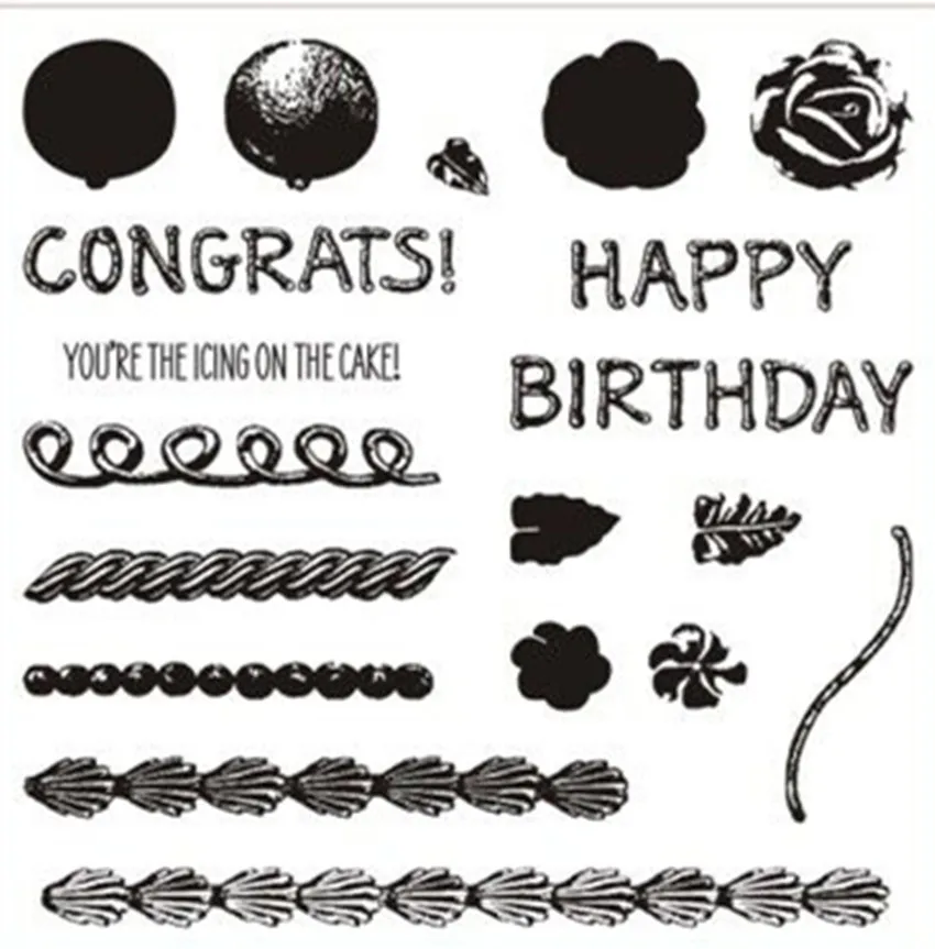 

Happy birthday Transparent Clear Silicone Stamp/Seal for DIY scrapbooking/photo album Decorative clear stamp G821