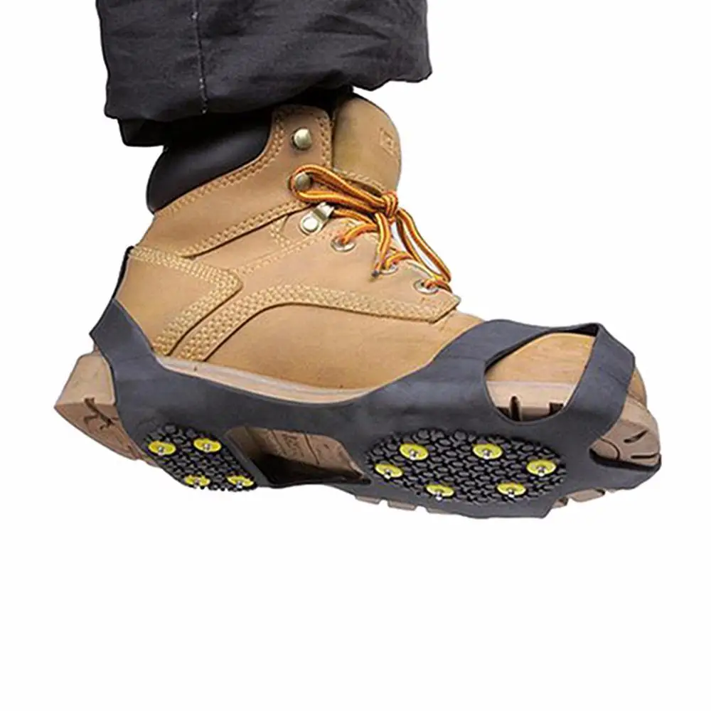 Зимние Нескользящие ботинки для снежной погоды с цепью; противоскользящая обувь для снежной погоды; 10 сменных стальных шипов