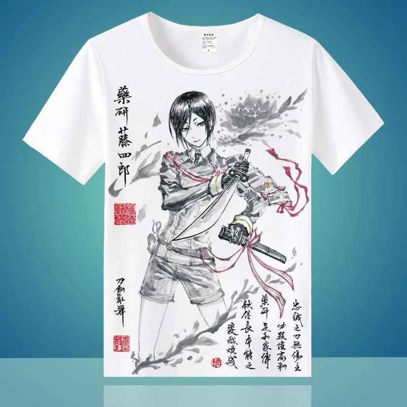 09 Повседневная футболка с аниме атака на Титанов 3 Touken Ranbu Online Saiyuki, мужские и женские футболки, модная футболка с коротким рукавом - Цвет: 09