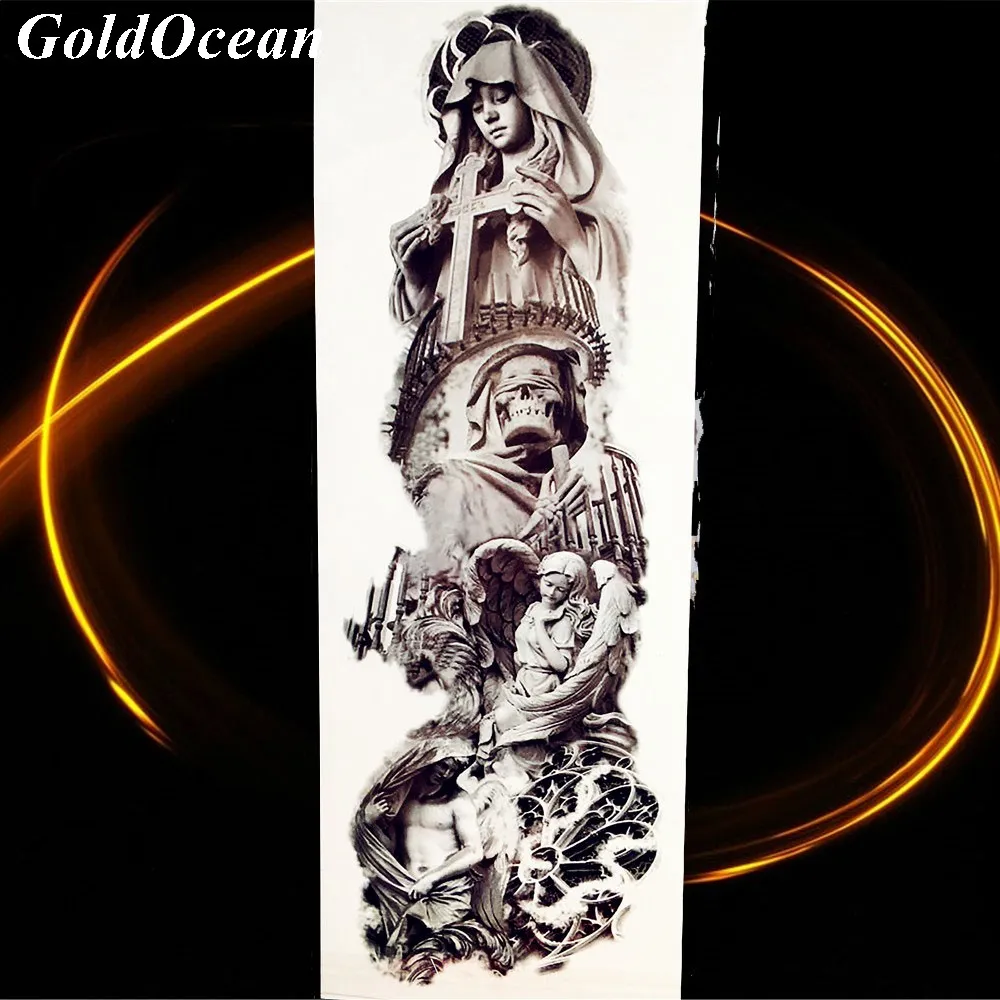Black And White Large Lion Men Temporary Tattoo Legs Cool Rider Wing Boys Full Arm Tattoo Stickers Lighting Cavalier Tatoo Women Tattoo Leg Tattoo Stickertemporary Tattoo Leg Aliexpress