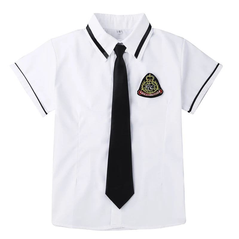 IIXPIN Japanese School Girl Uniform Suit navy sailor Costume T-shirt Black Pleated Skirt with Badge and Tie Sexy Girls Uniform