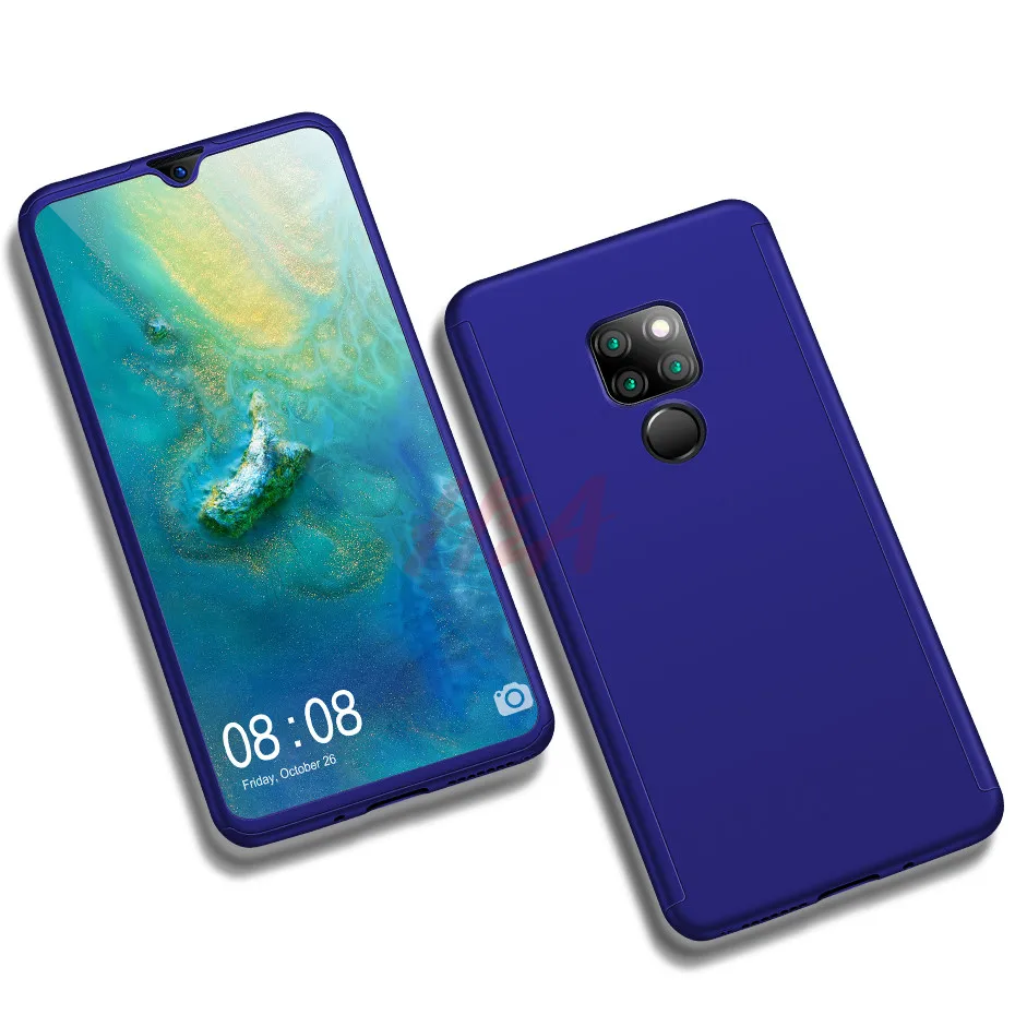 360 Роскошный Полный чехол для huawei P20 mate 20 Lite Pro Чехол стекло для huawei P10 P20 Lite Plus чехол для телефона huawei P Smart - Цвет: Синий