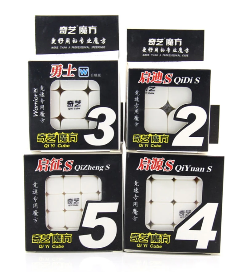 4 шт./компл. Qidi S 2x2 QiYi Warrior W 3x3 Stickerless Speed Cube QiYuan 4x4 Colorful QiZheng 5x5 Red Magic Рождественский