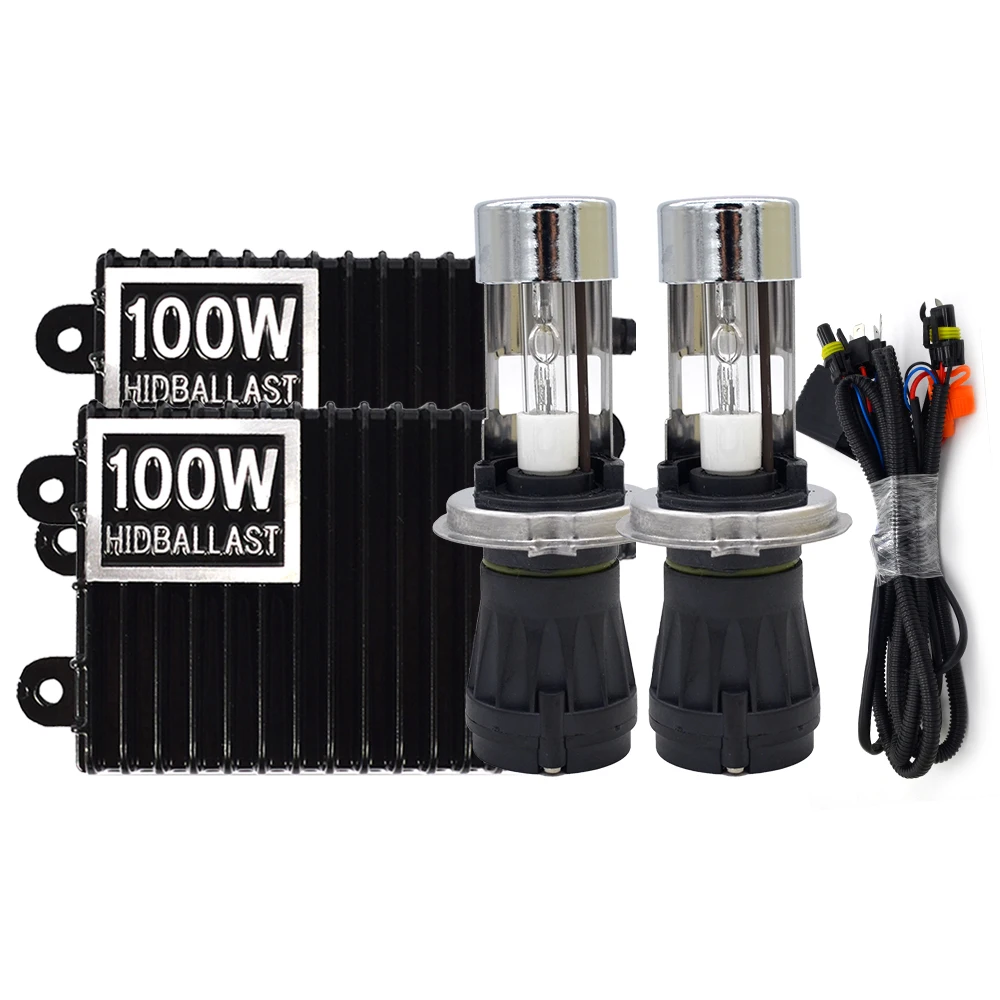 12V 100W HID набор головных светильников H4 Hi/Lo Bixenon ламп 4300K 5000K 6000K 8000K автомобильный